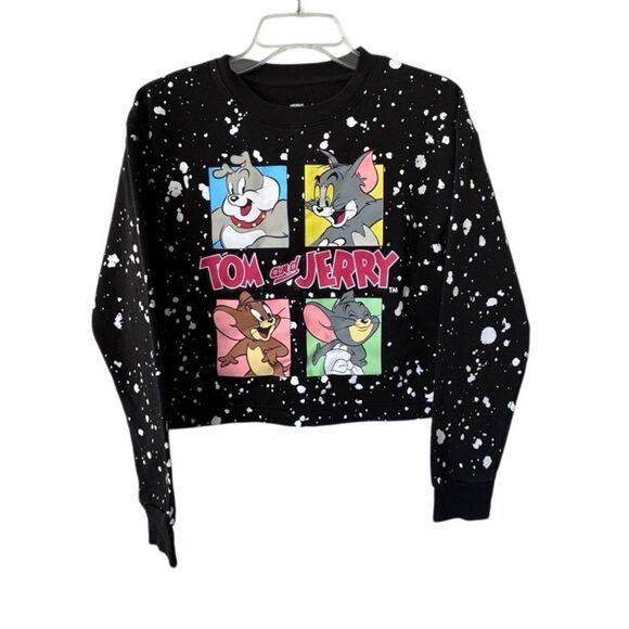 Tom & Jerry Graphic Sweatshirt Black SZ XS XCH (1) - Picture 1 of 10